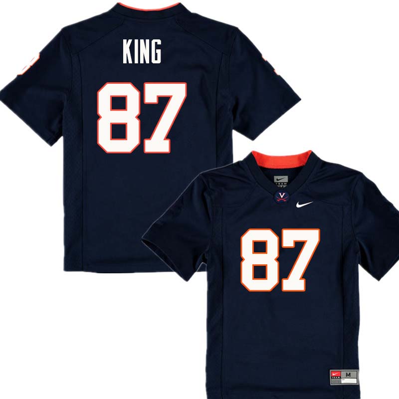 Men #87 Andrew King Virginia Cavaliers College Football Jerseys Sale-Navy - Click Image to Close